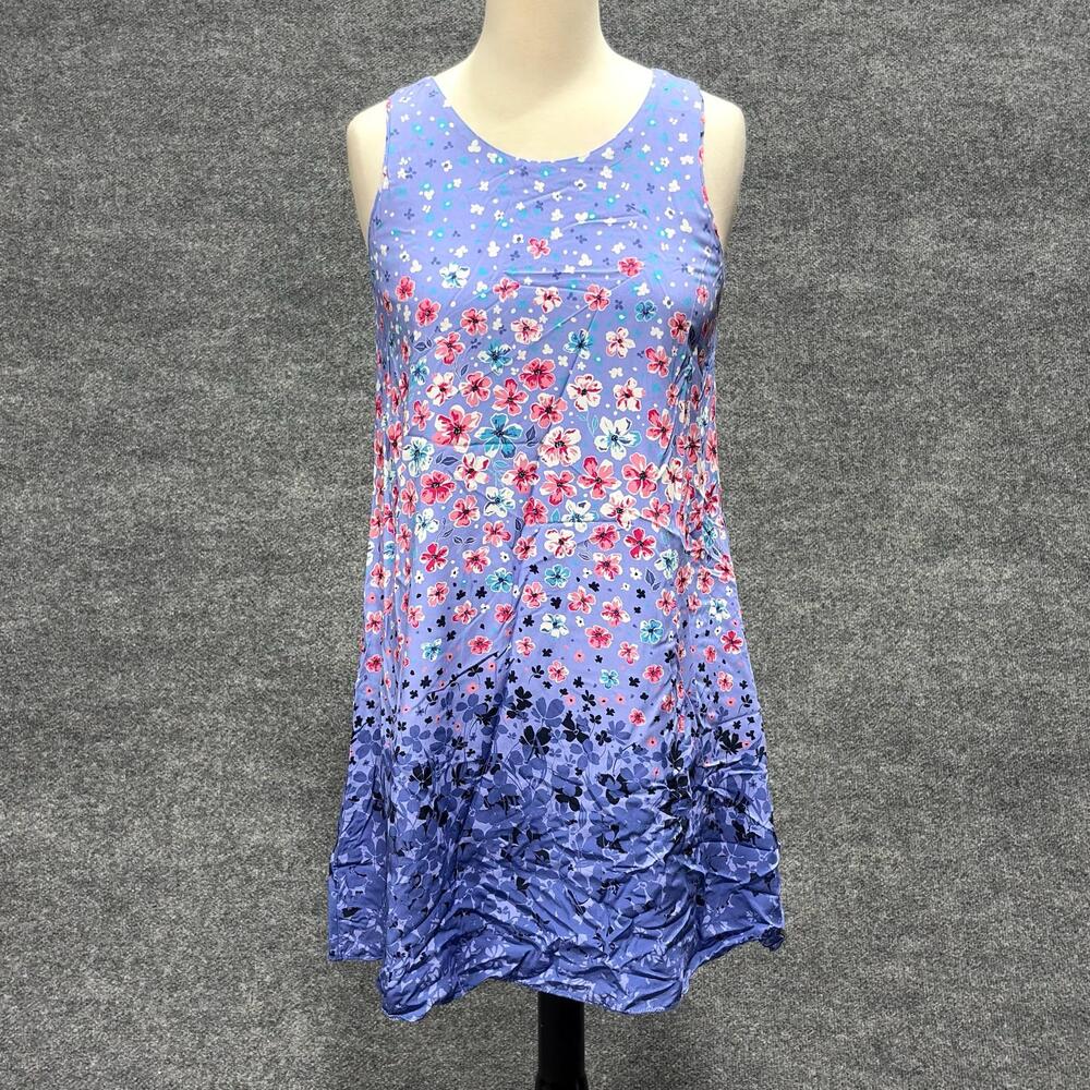 Hatley Dress Womens XS Purple Floral Scoop Neck Swing Sundress Lined Knee Length